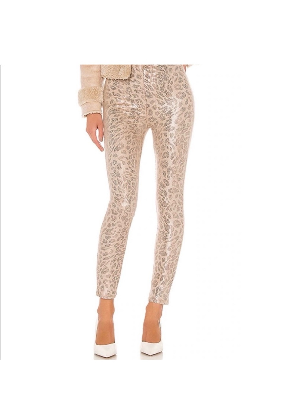 MOTHER Beige Leopard-Print Ankle Pants